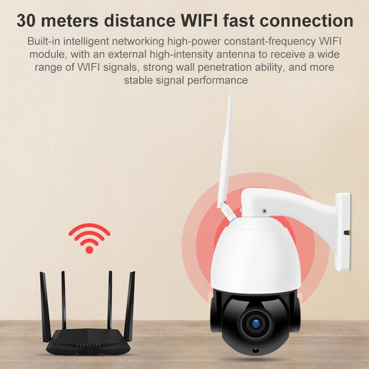 QX5 2.0 Million Pixels 1080P HD 20X Zoom Wireless WiFi Dome Smart Camera, Support Infrared Night Vision / Motion Detection / Voice Intercom / TF Card, AU Plug, WiFi Version QX5 2.0 Million Pixels 1080P HD 20X Zoom Wireless WiFi Dome Smart Camera, Support Infrared Night Vision / Motion Detection / Voice Intercom / TF Card, AU Plug, WiFi Version